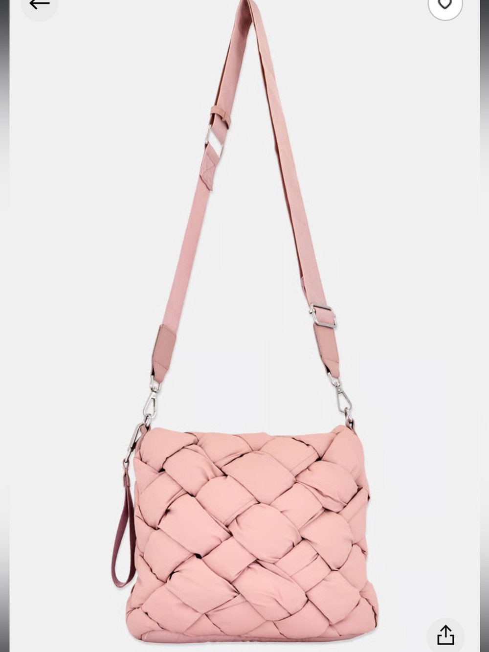 NWT DANSKIN Jules XL Woven
Crossbody Bag Blush Pink Puffy Quilted Casual
Travel